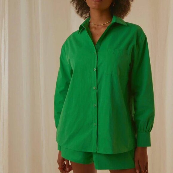Peppermayo green two piece button down Shirt + Shorts size US 2 - Picture 3 of 4